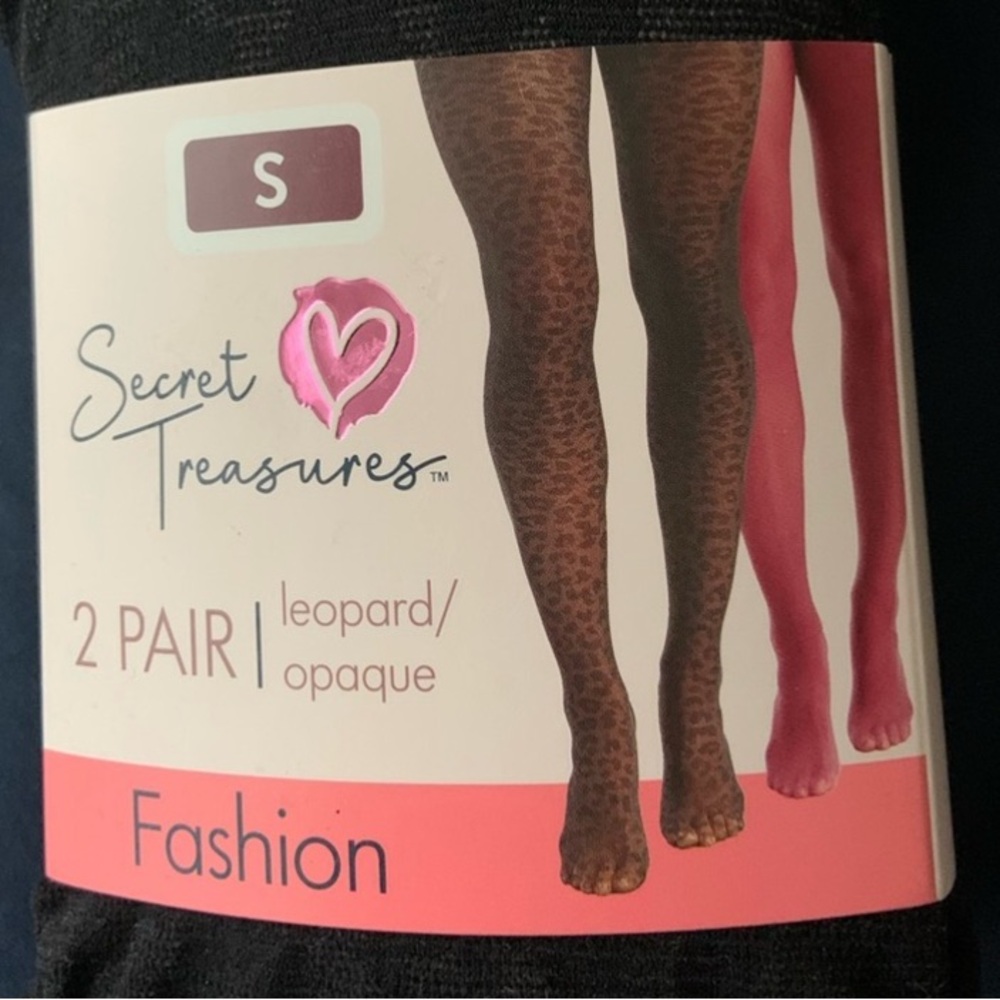 LEOPARD & WINE OPAQUE 2 PAIRS PACK TIGHTS - S/M